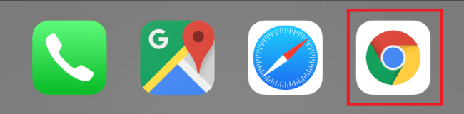 アイフォンの画面で、グーグルクロームアイコン